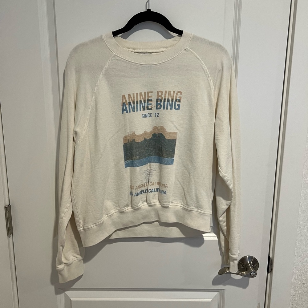 Anine Bing Crop Cream Women Sweater